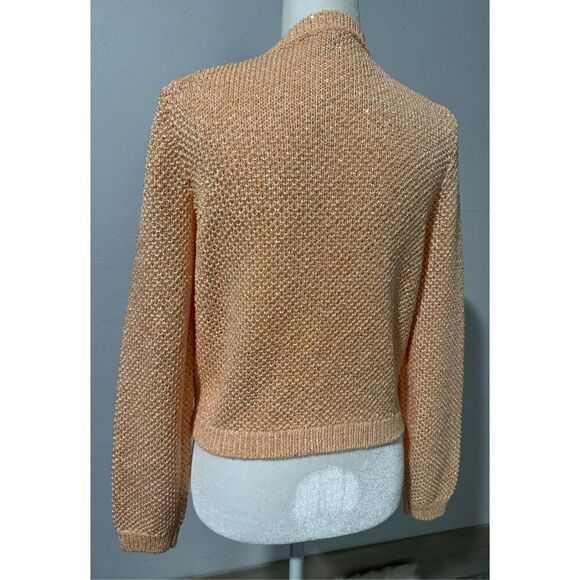 Maje Marquette sequin embellished knit silver accent button front cardigan sweat - Picture 8 of 11